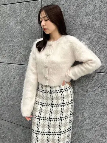 SNIDEL 스나이델 비쥬 리본 가디건 IVR