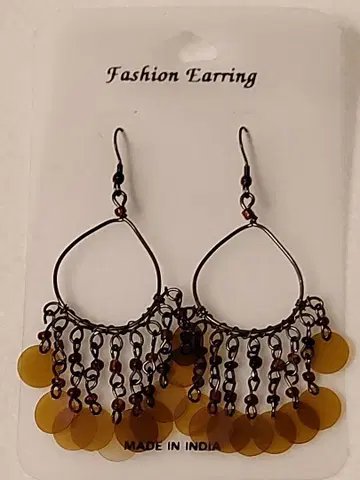 빈티지 80s 아쉬 페 프랑스 패션 귀걸이 브라운 계열