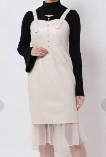 EATME 뷔스티에 인조 가죽 점프 스커트