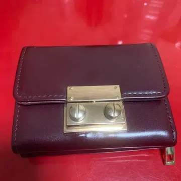 AZUL 버건디 가죽 3단 폴더형 지갑