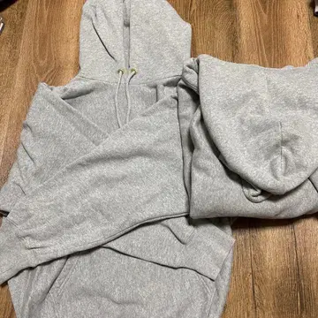그레이 후드 부착 후드티 L XL 2장 세트