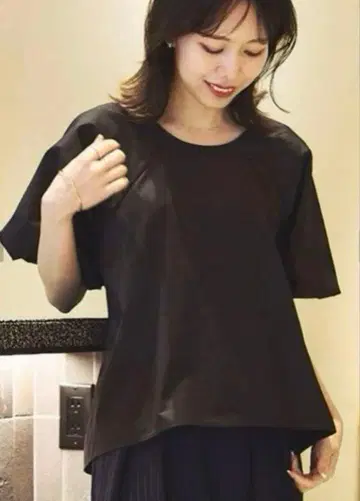 plage 실크 혼방 flutter 블라우스 볼륨 소매 블랙