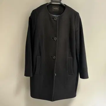 TOMORROWLAND 블랙 노카라 코트