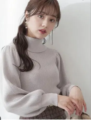 프로포션 바디 드레싱 터틀 볼륨 슬리브 니트