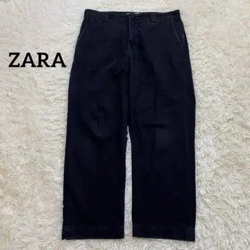새상품급 ZARA 블랙 데님 배기 EUR46 USA36 오버 사이즈