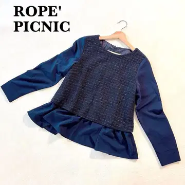 로페피크닉 베스트풍 플레어 셔츠 38 네이비 긴팔 페미닌