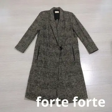 [ 새상품급 ] forte forte 더플 코트 글렌체크 토글 버튼