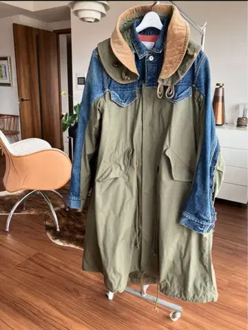 [ sacai 인기 데님 도킹 모즈 코트 사이즈 3 ]