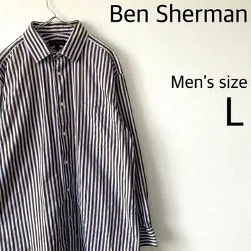 벤 셔먼 스트라이프 패턴 긴팔 셔츠 L 사이즈