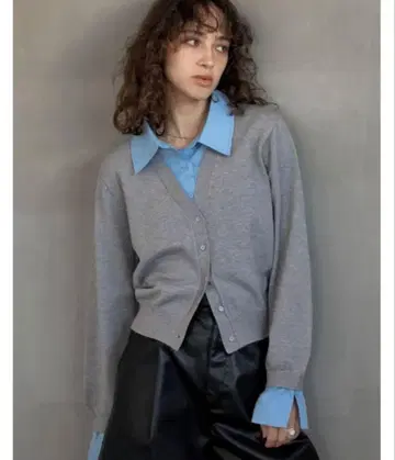 리디 셔츠 도킹 레이어드 스타일 니트 가디건