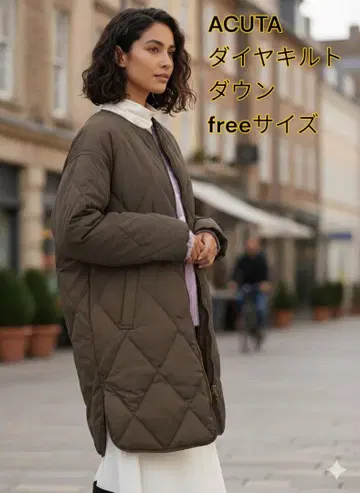 ACUTA 액타 퀼팅 다운 코트 F 차콜 그레이 택 포함 새상품
