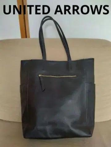 [ UNITED ARROWS ] 토트백 가죽 롱 핸들 블랙 가죽
