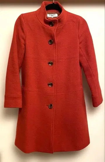 오렌지 버튼 롱 코트