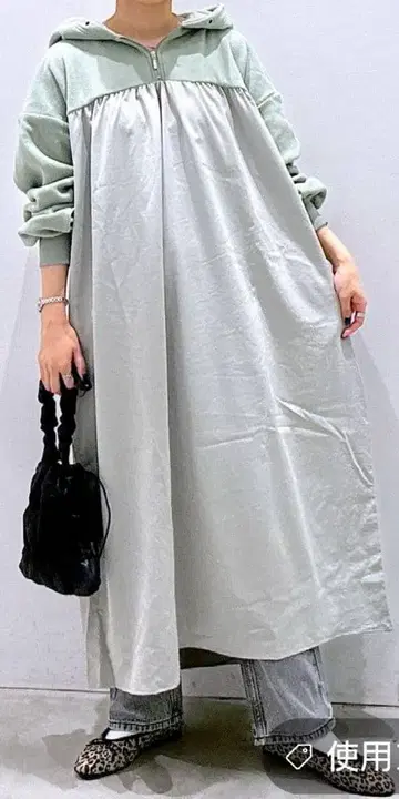 [새상품] LEPSIM 도킹 후드 원피스 F 그린