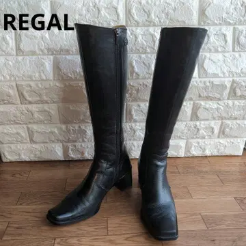 새상품급 REGAL 리갈 롱 부츠 사이드 지퍼 가죽 23.5cm