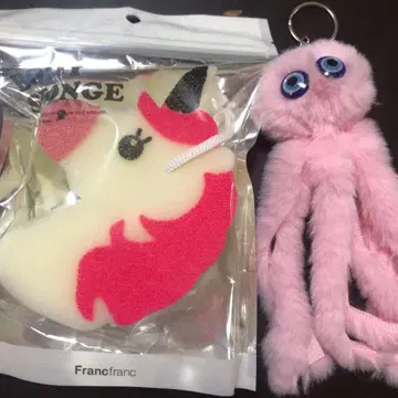 유니콘 스펀지와 문어 키링 세트