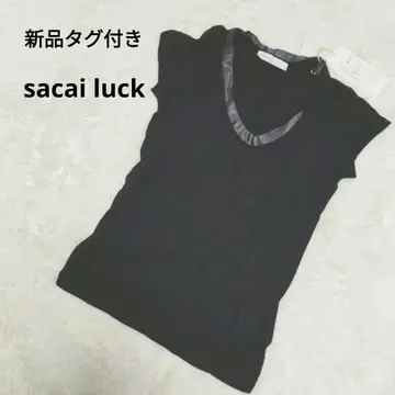 사카이 럭 택 포함 코튼 x 큐프라 V넥 상의 블랙 M