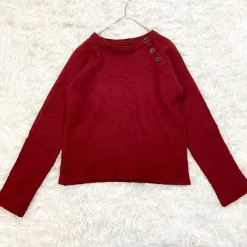 파오델로 paodelo 니트 스웨터 보트넥 M 보르도 엘레강트