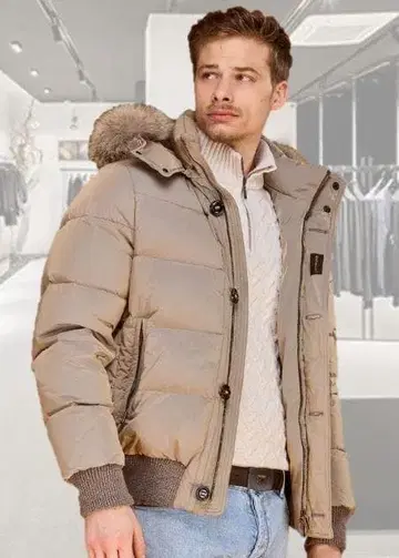 MOORER 무레르 퍼 나일론 봄버 다운 자켓