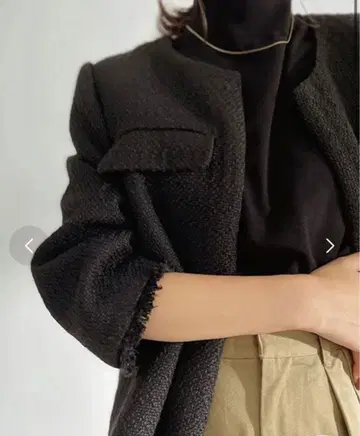 아뉴앙스 anuans 나카무라 아사미 플랩 포켓 트위드 자켓