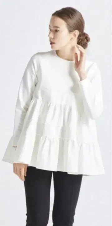 yori 누쿠누쿠 헴프릴 블라우스 화이트 프리 사이즈