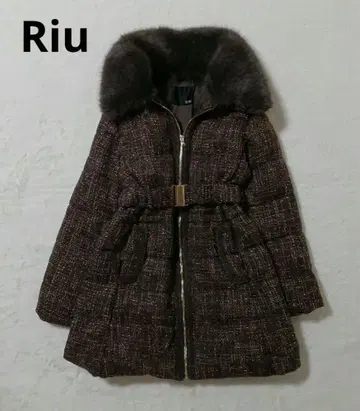 [ 완판템 ] Riu 트위드 다운 코트 Tweed down coat R짱