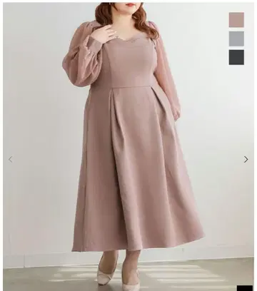 쿠레트 미사용 택 포함 시어 소매 원피스 3L