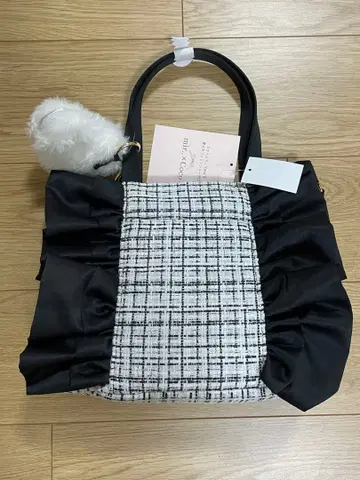 시마무라 coco 트위드 프릴 백 화이트