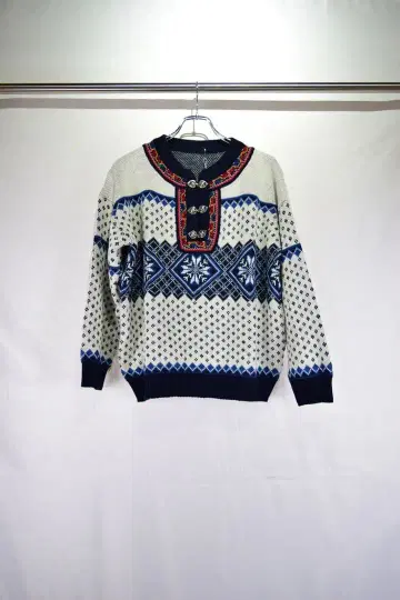 구제 의류 노르웨이 아크릴 울 니트 스웨터 빈티지 유럽 구제 의류