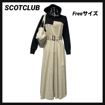 [ SCOTCLUB ] 도킹 원피스 후드 벨트 개더 야마다야