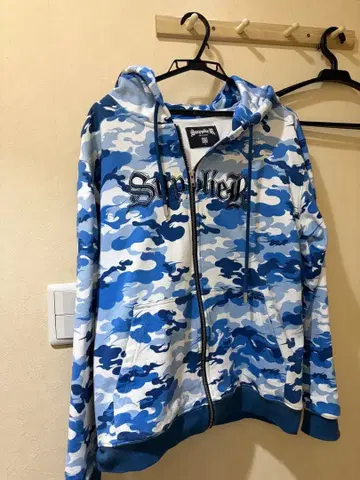 supplier 서플라이어 후디 지퍼 후드티 블루 카모 S