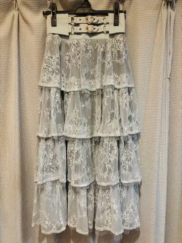 ROJITA 로지타 블루 그레이 레이스 스커트 택 포함