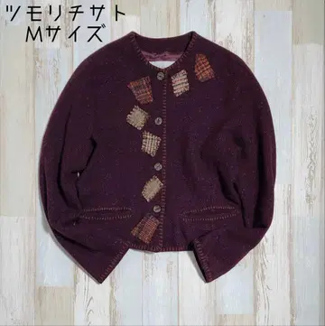 10 [새상품급] 츠모리치사토 개성 있고 세련된 노카라 자켓 실크 혼방