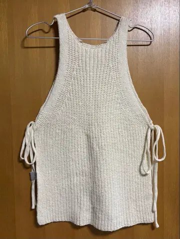 [스타일믹서] 아이보리 니트 베스트 사이드 리본 포함