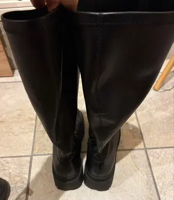 Heather 인힐 스트레치 롱 부츠 블랙 M