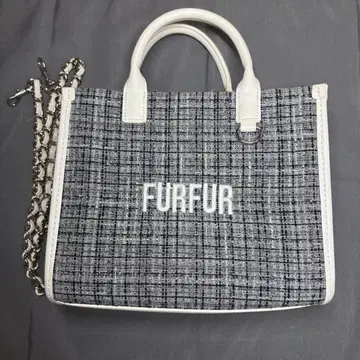 FURFUR 트위드 로고 토트백 그레이