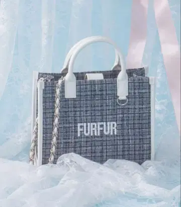 FURFUR 트위드 로고 토트백 그레이
