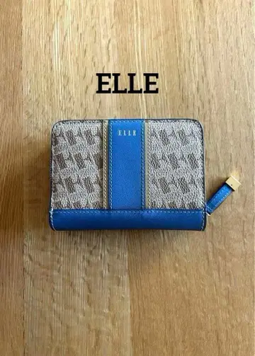 ELLE 여성용 접이식 지갑 지갑 블루