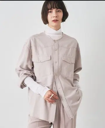 [윔 가젯] 세이힌조메 요크 절개 셔츠