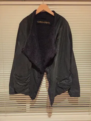 조르지오 브라토 다크 그레이 가죽 펠트 자켓 사이즈 40