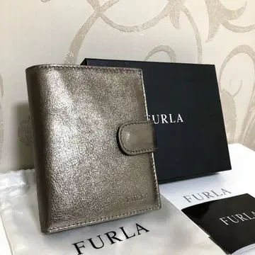 [컨디션 최상] 훌라 미사용 접이식 지갑 메탈릭 브론즈