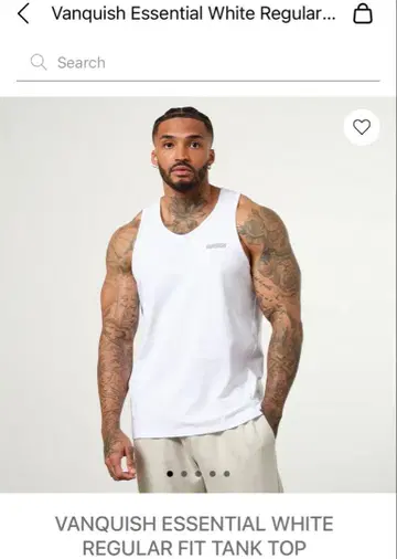 Vanquish 화이트 레귤러 핏 탱크탑