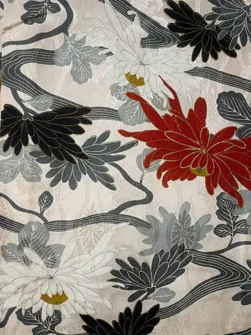 니샤쿠소데 코몬 기모노 국화 문양 앤티크