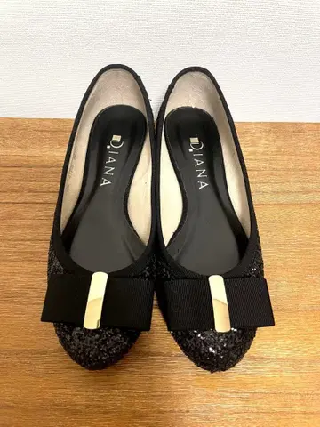 [ 미사용 새상품 ] DIANA 다이애나 리본 그로그랭 플랫슈즈 발레리나