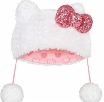 USJ 키티 팬캡 퍼 모자 스팽글 핑크 유니버셜