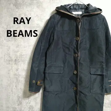 레이빔즈 피 코트 후드 부착 페이크 스웨이드 버튼 안감 퀼트 M