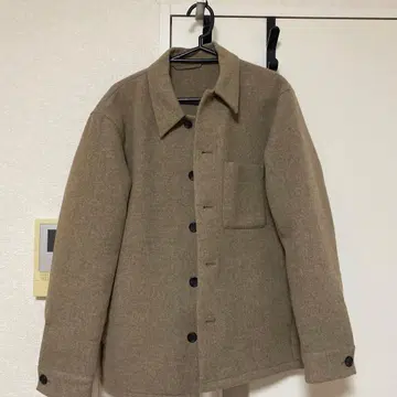 울 혼방 베이지 셔츠 자켓