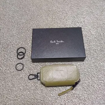 Paul Smith 체커 엠보싱 키케이스 카키