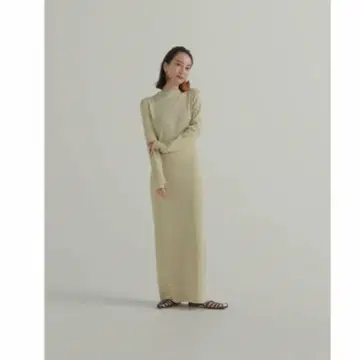 Louren 보트넥 니트 펜슬 드레스