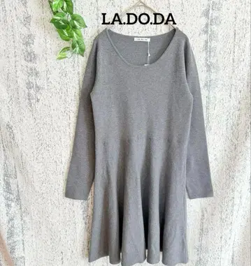 [ LA.DO.DA ] 미사용 긴팔 롱 니트 원피스 그레이 M
